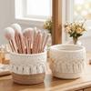 Cotton Rope Tassels Storage Basket Round Pen Holder Makeup Brush Storage Box  Office Ornament