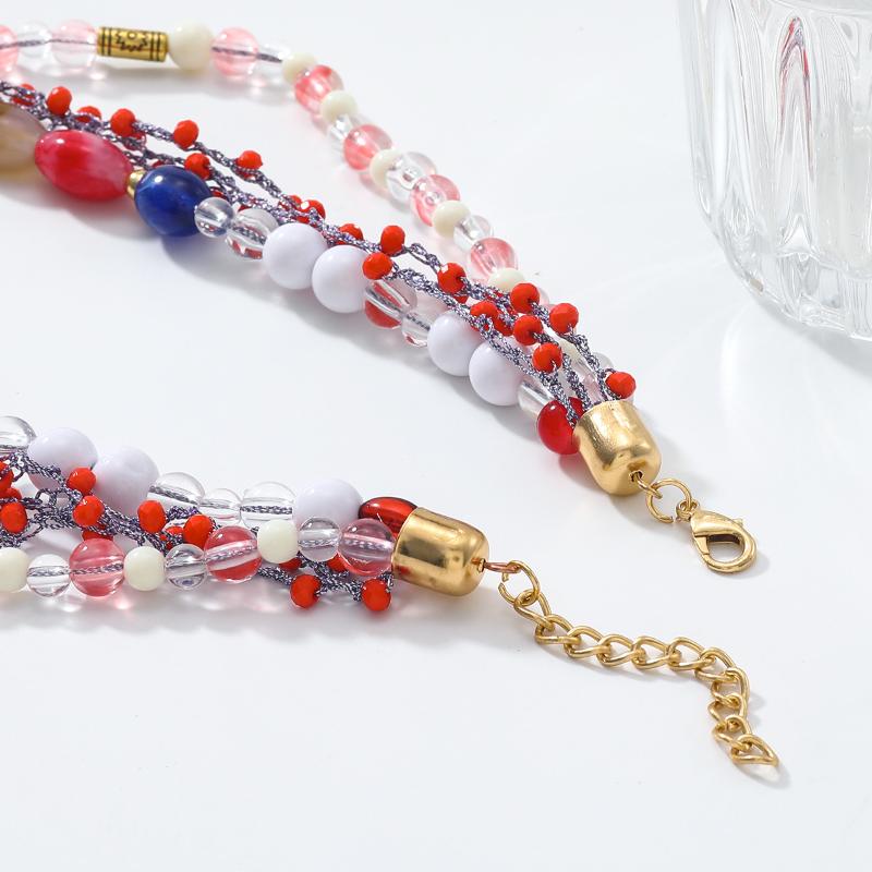 Multi-Layer Hand Woven Beaded Starfish Shell Necklace For Women Summer Ocean Vacation Style Party Jewelry Neck Accessories