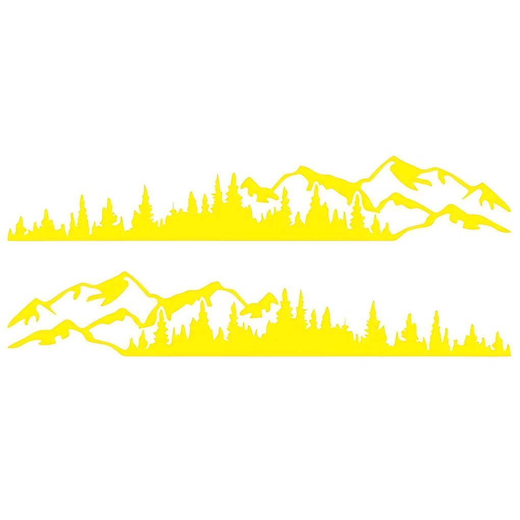 2piece Fashionable Mountain Forest Vinyl Car Stickers Easy To Install PVC Strong Adhesive Unique
