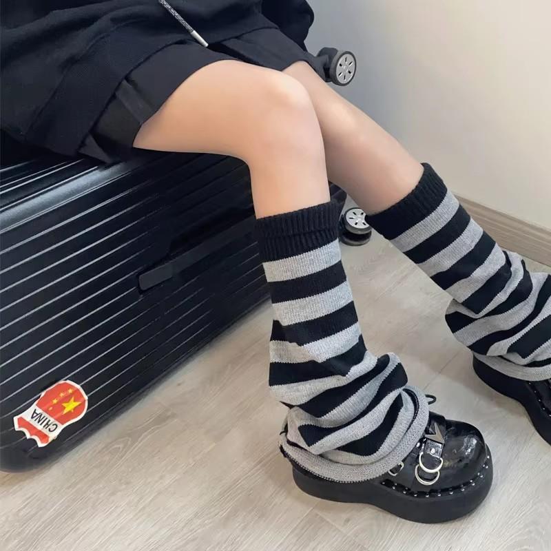 1 paar wijde pijpen gotische stijl warme beenwarmers met gebreide details Perfect voor liefhebbers van minimalistische mode Modieus