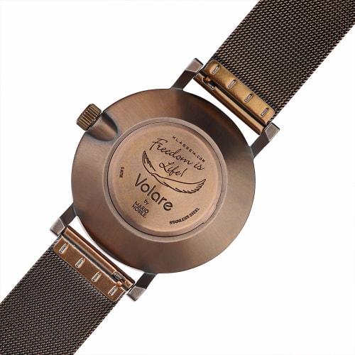 Class Fourteen VOLARE VINTAGE GOLD Mesh Men's Watch VO18VG002M, Officially Imported, Brown