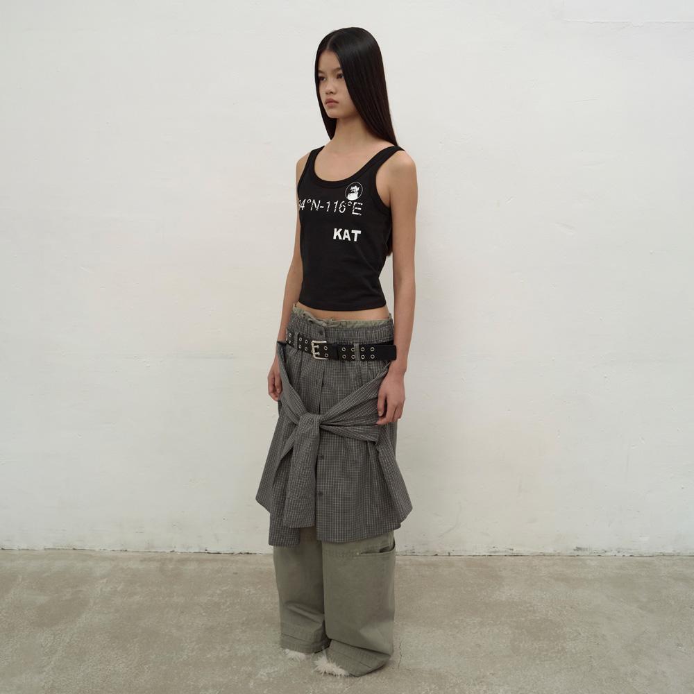 Lcdc Tm Checked Button-Up Skirt (Grey)