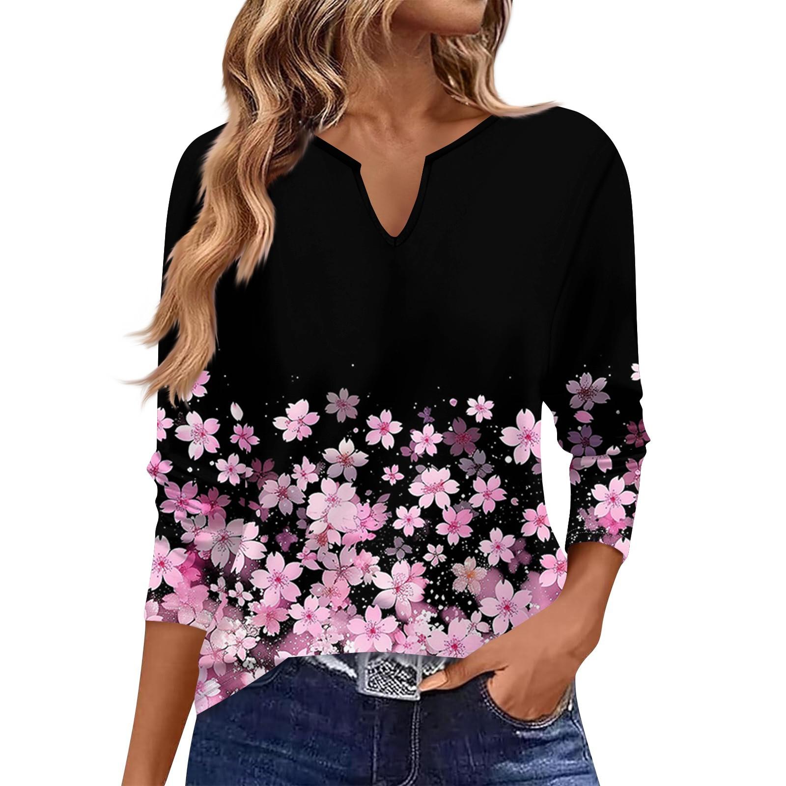 

V-neck Women s Casual Long-sleeved Retro Solid Color Small V-neck T-shirt Top S чёрный