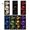 Dark Fantasy Wohnaccessoires 3 Stück Halloween 3-stufige Totenkopf-Buchstützen, Gotische Harz-Regaldekoration für Büro, Einzigartige Buchstopper Spukiges Skelett