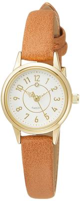 Fieldwork Almas Analog Watch with Diamond Decoration and Leather Brown Strap, YM040-3, Women's,