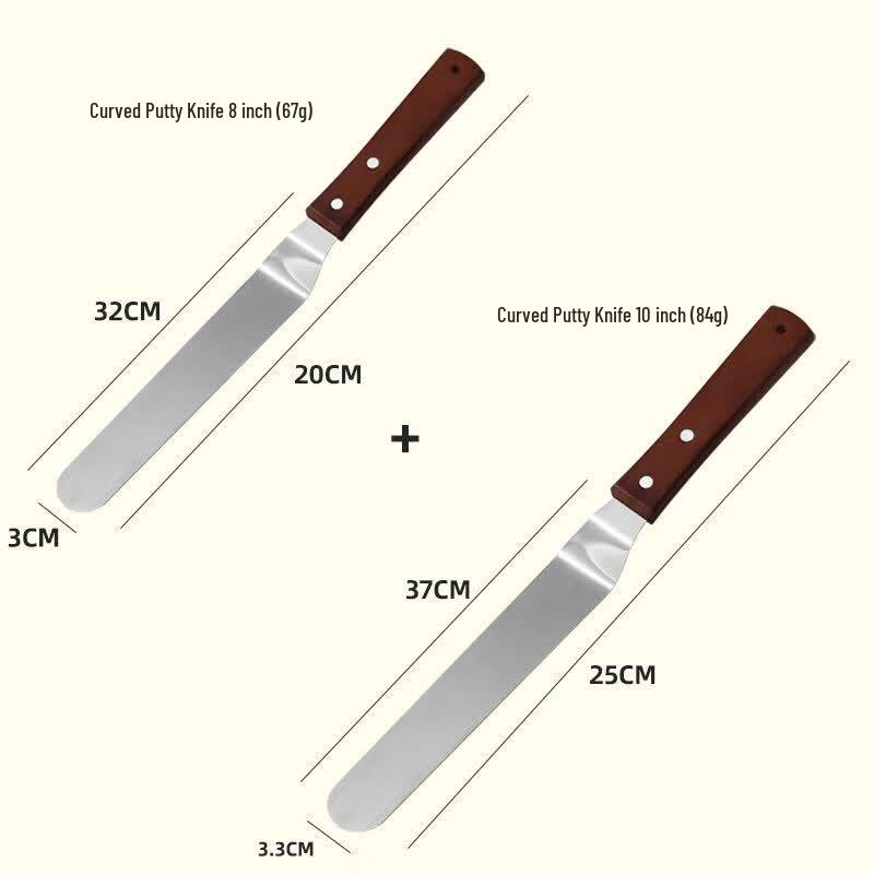 Wooden Handle Cranked Baking Spatula