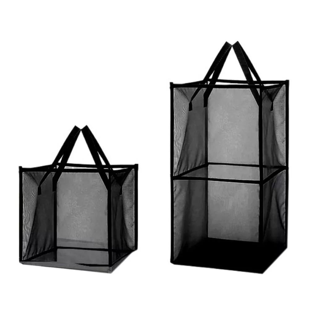 Square Laundry Basket Foldable Storage Basket New Mesh Basket
