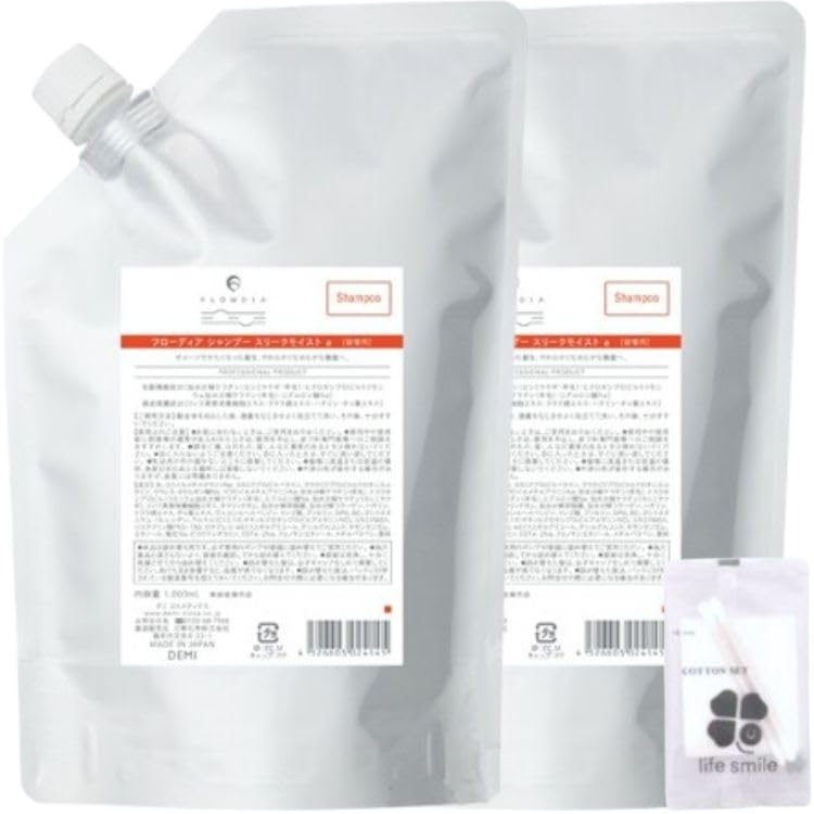 

of Frodia Shampoo Sleek Moist 1000ml Refill with life smile original [Set 2] [Comes cotton]