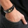 Stainless Steel Cross Bracelet Multilayer Men's Bracelet Classic Cuff Bracelet
