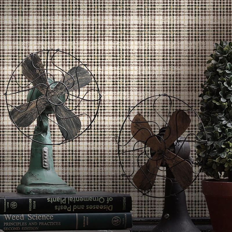 England Vintage Plaid Wallpaper Plain Paper Living Room Bedroom Bedside Background Lattice Wall Paper Papel De Parede