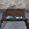 Mens Real Leather Retro Briefcase Single Shoulder Design Bag Messenger Crossbody Bag