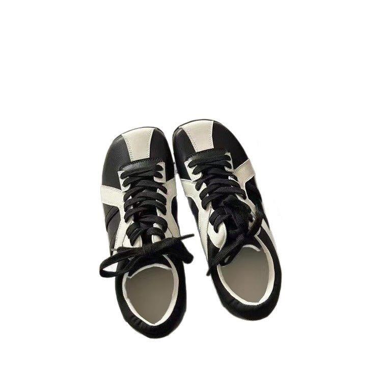 Zhao Silu's same Korean version of square-headed zebra shoes 2025 new flat-bottomed square-headed comfortable and versatile color matching