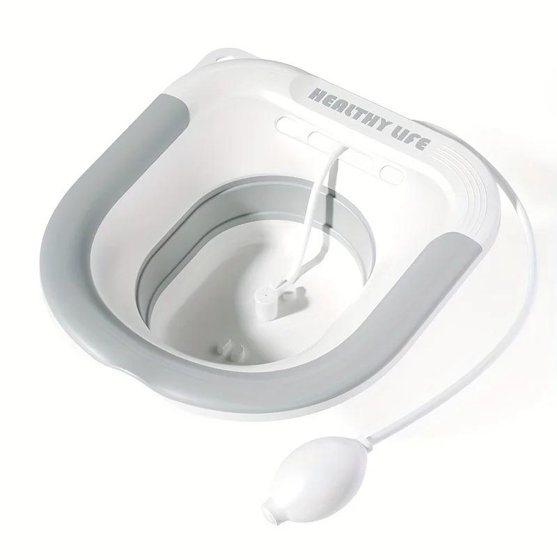 Bacinella per Sitz Bagno Pieghevole Senza Accovacciarsi Bacinella da Bagno Ginecologica Post-Partum Bacinella per Lavaggio Glutei per Donne Incinte a Casa