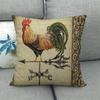 Nordisches Vintage Hahnenmuster Digitaldruck Kurzflor Kissenbezüge für Auto Sofa Büro Kissenbezug Heimartikel