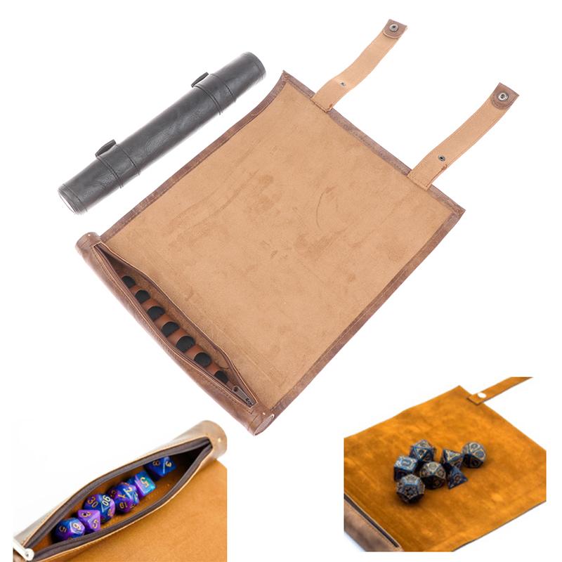 Dice Tray And Rolling Mat With Zippered Dice Holder Dnd Polyhedral Dice Game
