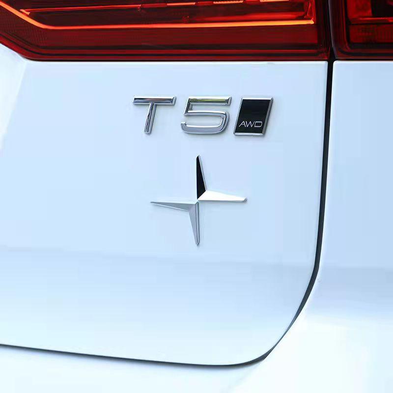 1Pc Car Trunk Logo Sticker Decoration Accessories For Rdesign Polestar AWD V50 S60 XC60 S40 XC40 XC90 V60 S80 S90 V90 V70 T6
