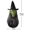 Scary Mask Halloween Horror Evil Mask, Wearing A Wig Hat Green Face Red Eyes Zombie Mask Evil Role-playing Props, Party Props
