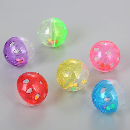10Pcs Funny Pet Cat Kitten Bell Chase Hollow Ball Cage Chew Interactive Toy