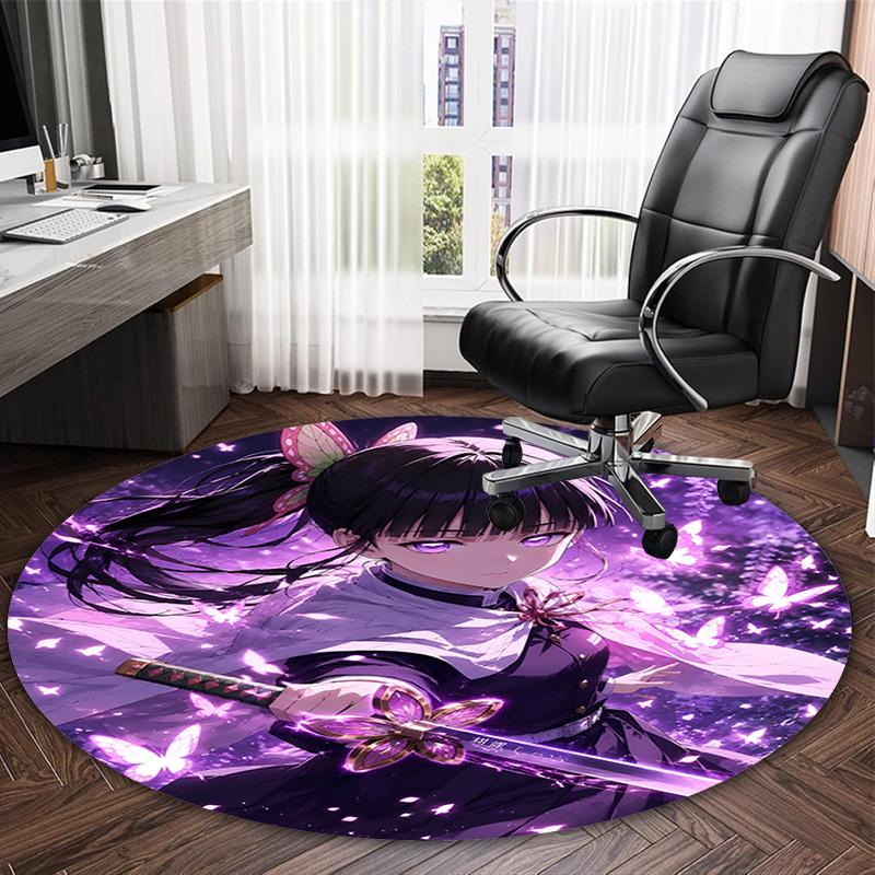 1pc Tsuyuri Kanawo Carpet, Round Rug, Comfortable, Suitable for Entryways, Living Rooms, Office, And Bedrooms, Christmas Decoration