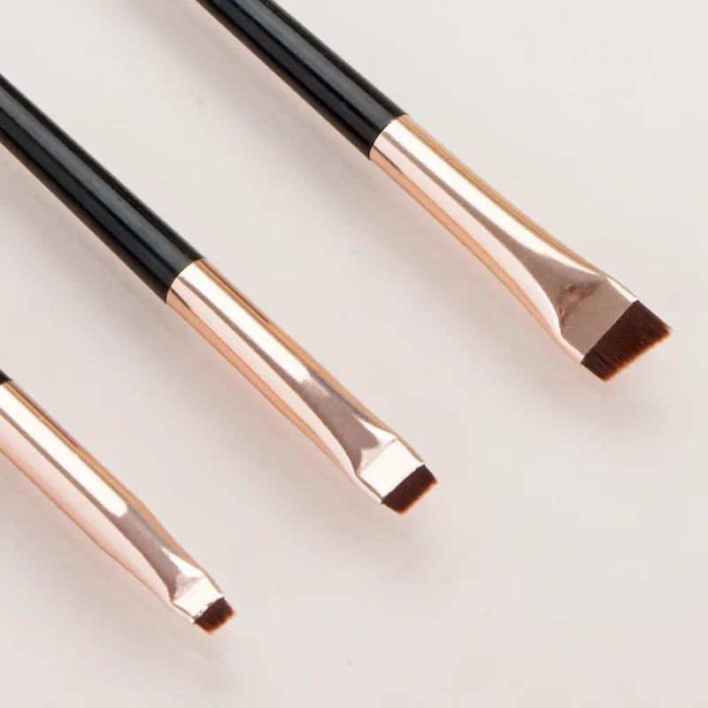 3 Stück Kanten Eyeliner Pinsel schräger Kopf Augenbrauenpinsel Kontur Eyeliner Pinsel ultradünner Lidschattenpinsel Make-up Werkzeuge