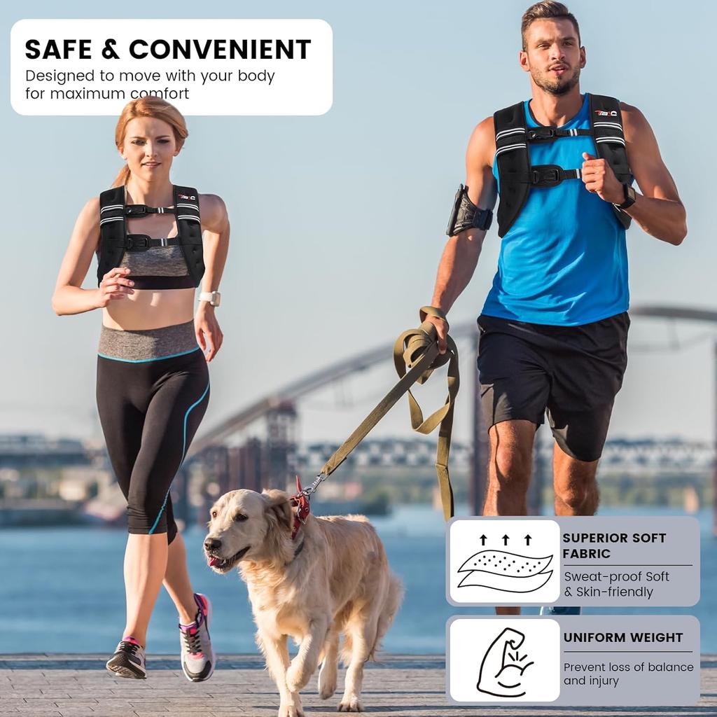 3KG 5KG Damen Gewichtsweste zum Gehen, Krafttraining Gewichtswesten für Herren, Fitnessweste mit Reflexstreifen für Workout Laufen Joggen