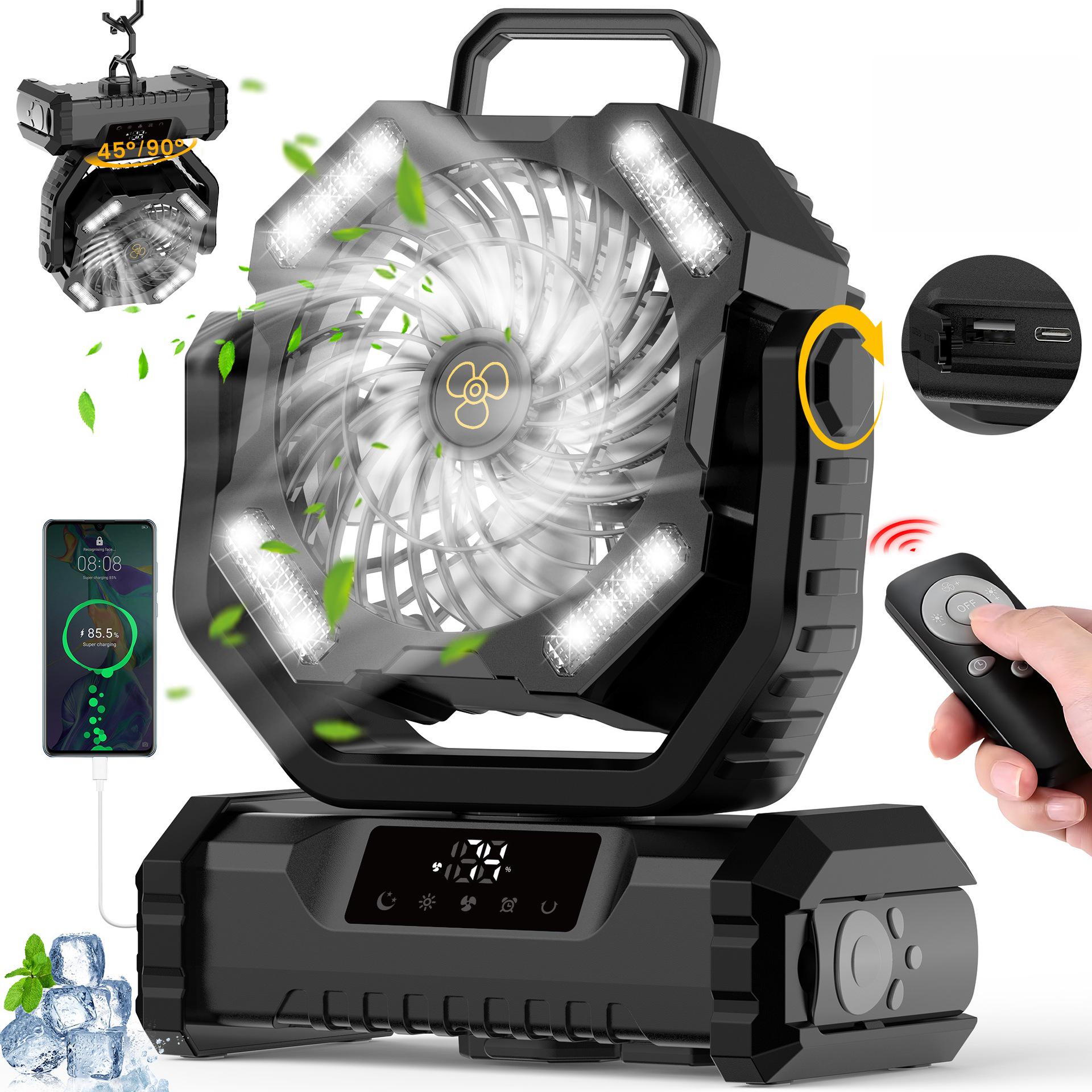 2026 Portable Oscillating Camping Fan with USB Charging & Remote Control - 20,000 mAh 20,000 mAh