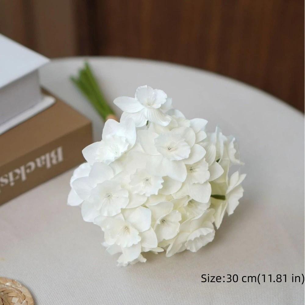 6PCS/Bundle Yellow Fake Daffodils Bouquet Simulated Decor Silk Flower  Wedding Decoration