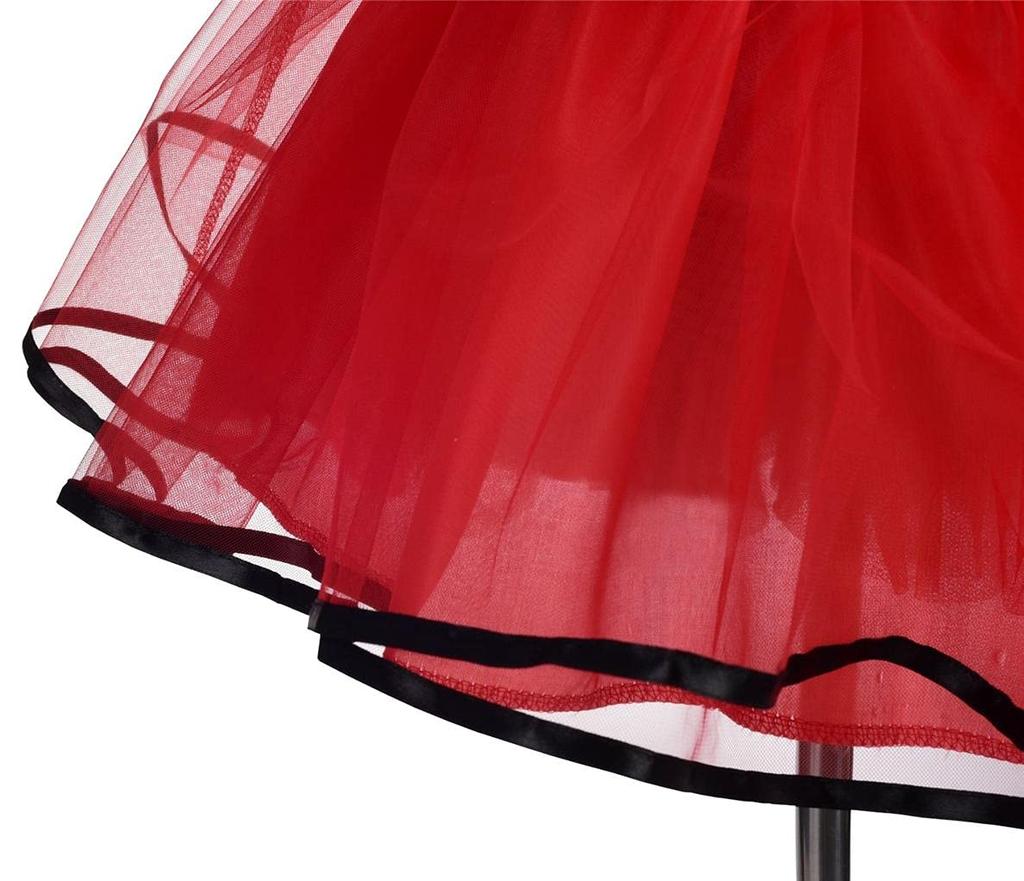 Kids Minnie Mouse Style Girls Polka Dot Costume Birthday Party Tulle Skirt with Headband Ages Red [Dressy Daisy] 5-6