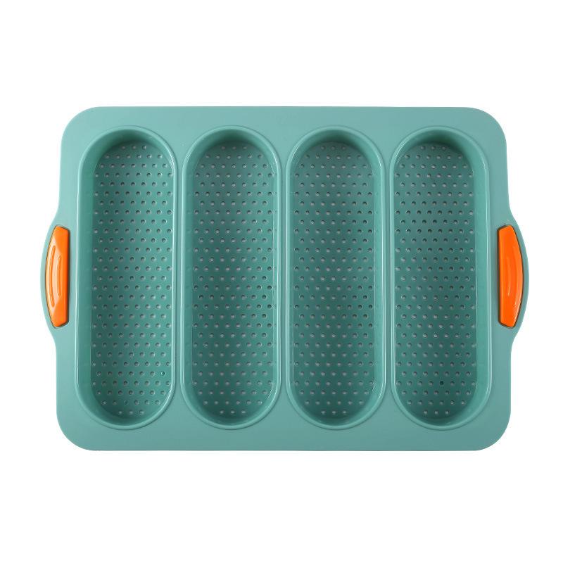 

Форма для хлеба на 4 ячейки Инструмент для выпечки Многоячеечная форма Моющаяся Жаростойкая Многоразовая Силиконовая Форма для булочек для хот-догов Кухонные аксессуары Инструмент