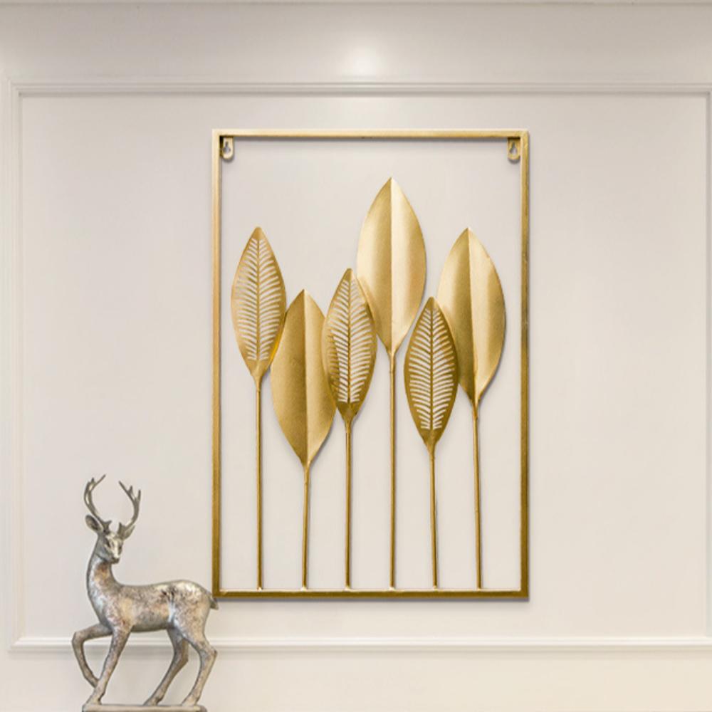 Leaf Shape Wall Hanging Decor Gold Metal Pendants New Wall Decoration  Living Room