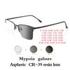 Neue Sonnen-Photochrome Myopie Brille Optisch Herren Student Fertige Myopie Brillen Gestell Halbrahmen -1.0 -4.0