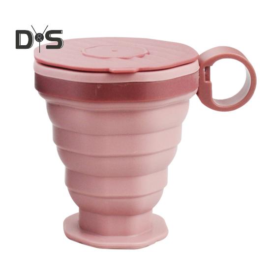 

Складная дорожная чашка, силиконовая переносная кофейная чашка для горячих и холодных напитков, многоразовый карманный стакан для кофе на вынос розовый