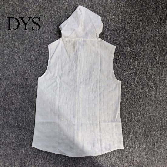 Bequemes Herren Freizeit T-Shirt Mit Kapuze Reißverschluss Jacquard Ärmelloser Hoodie Stylisches Hemd mit Reißverschluss Vorne Texturiertes Sommer Tanktop für Fitnessstudio Straße