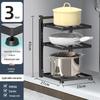 Adjustable Multi-layer Kitchen Cookware Storage Rack for Cabinets and Countertops