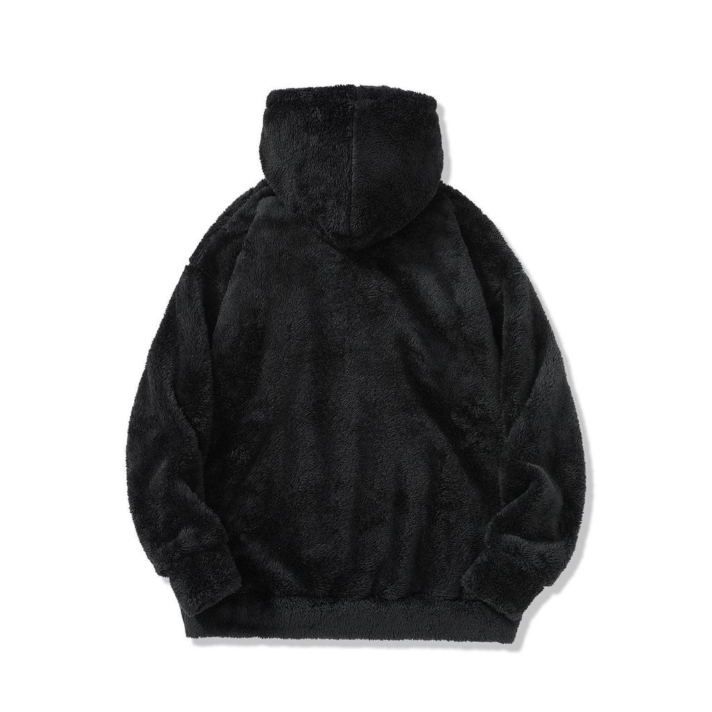 Arctic Velvet Men's Winter Hooded Cardigan - Loose Fit, Warm & Fluffy Style