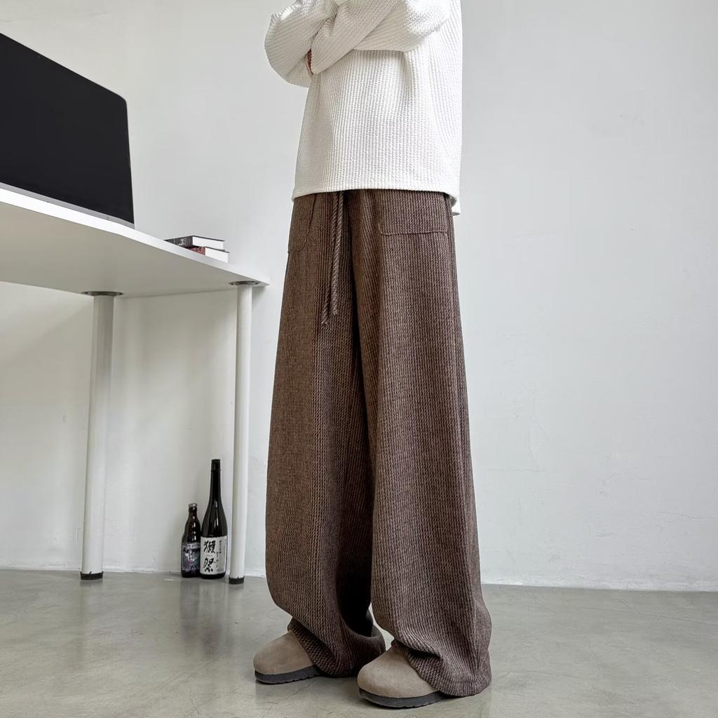 Heavy cityboy corduroy tooling slacks boys American tapered loose woolen straight wide-leg sweatpants