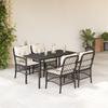 Vidaxl 5-Cz. Garden Furniture Set With Cushions, Black, Poly Rattan