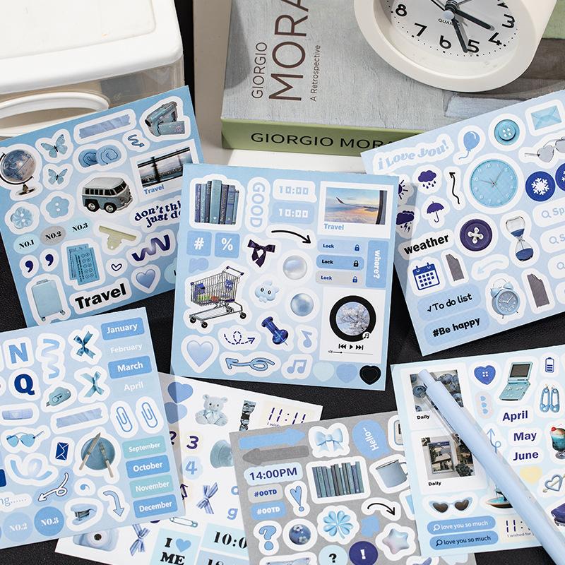 80 Sheets, Vintage Korean Style, Daily Journal Series, Coated Paper, Scrapbook Diary Decorations, Creative DIY Materials, Stickers, Self-adhesive