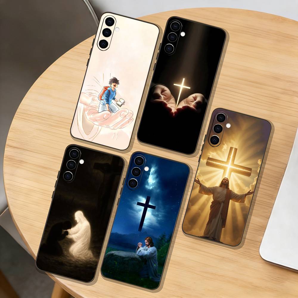 Faith Christian Religious Jesus Phone Case For Samsung Galaxy A73,A72,A71,A70,A53,A52,A51,Others Soft Black Cover