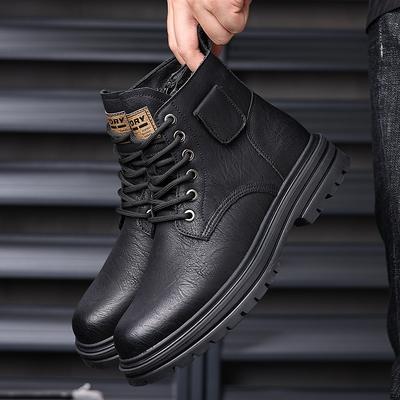 Winter Cotton Boots Martin Boots Men's Retro Style High-top Cotton Shoes Men's Velvet Warm Snow Boots
