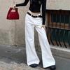 Women's White High-Waisted Micro-Flare Slimming Pants - Summer 2025 Collection