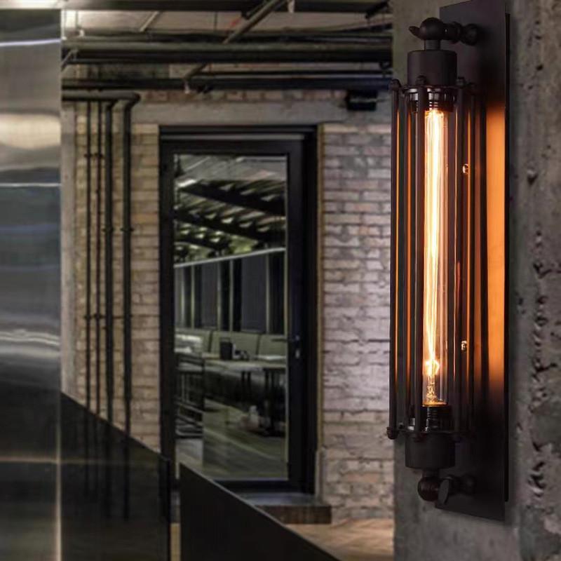 Rustic Industrial Wall Lighting Iron Cage Led For Bedroom And Hallway Decor