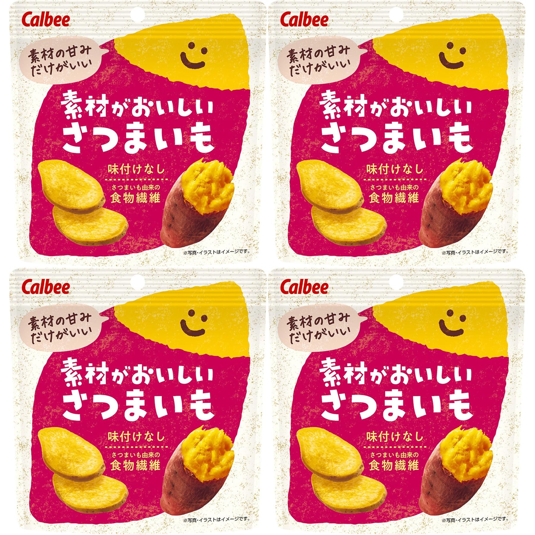 

покупка 4 Calbee Сладкий картофель с вкусными ингредиентами 38 г x 4 пакета Пробный Без приправ Вкус ингредиентов [Оптовые пакеты]