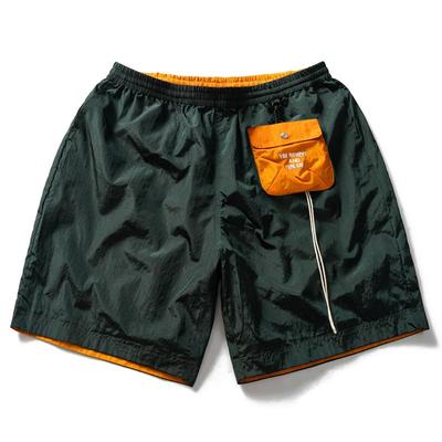 Herren Utility-Shorts in Kontrastfarben – Elastischer Bund, Nylon-Cargo-Shorts mit Tasche für Streetwear & Sommer