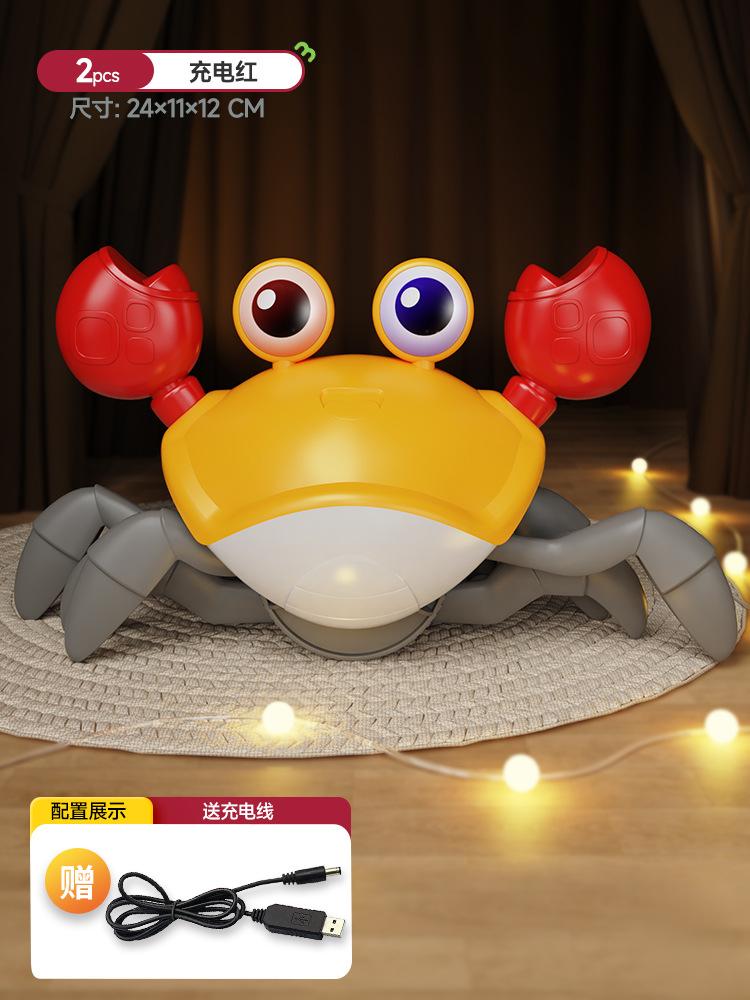 Electric Induction Crab Automatic Obstacle Avoidance 0-1 Year Old Baby Learning To Climb Toy Sound And Light Usb Charging Escape Crab