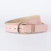 Boutique Pu Women'S Textured Belt, Trendy Bare Body Pin Buckle Decorative Jeans Belt