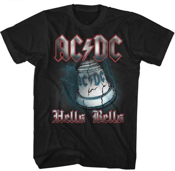 ACDC Hells Bells Cracked Bell Lightning Bolts Men s T Shirt Unisex T-Shirt M