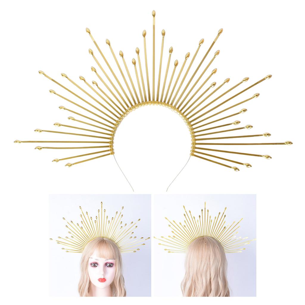 Goddess Halos Hairband Stylish Crown Halloween Cosplay Headdress Jewelry Elegant Headband for Weddings and Parties