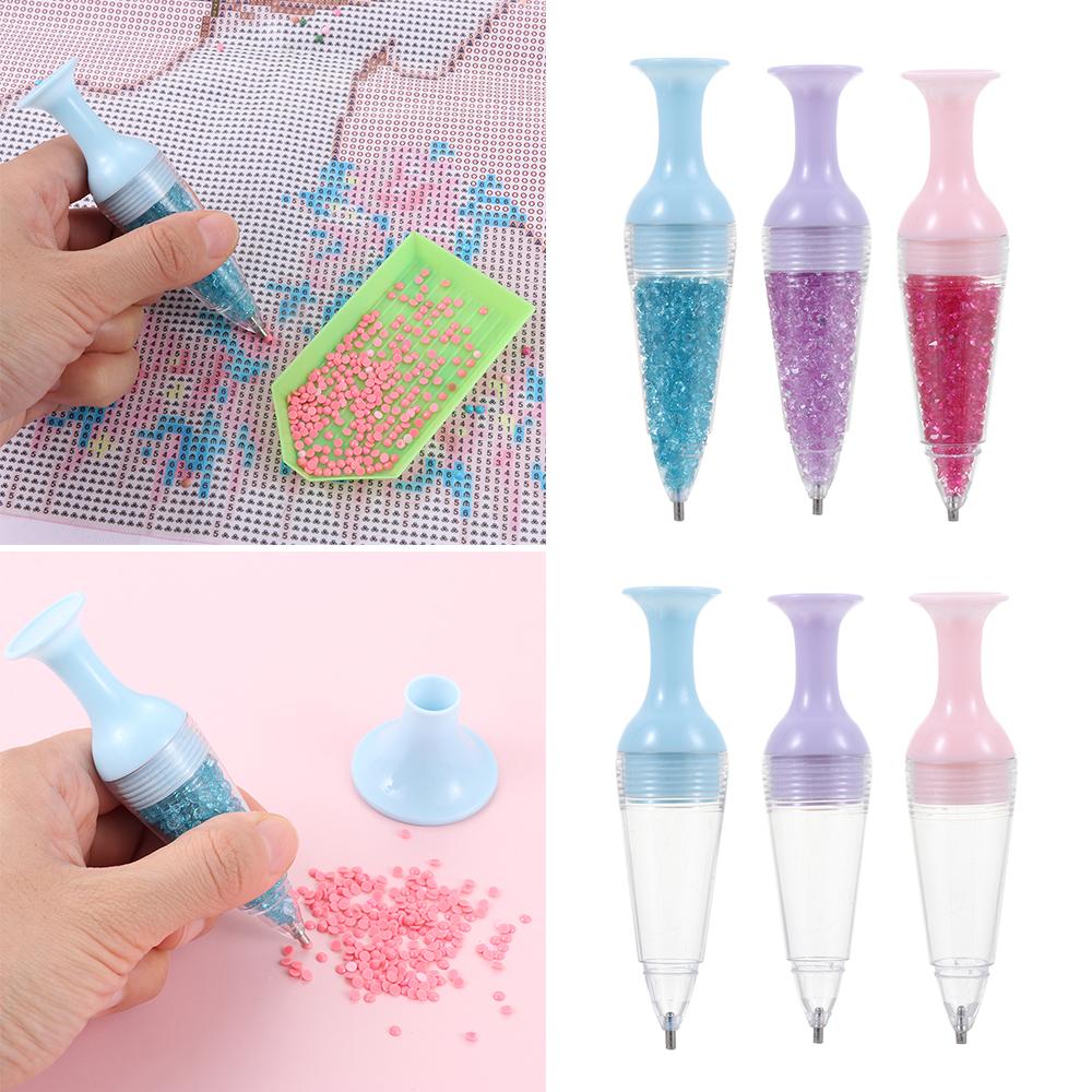 1PC Flower Pot Shape Point Drill Pen Cross Stitch 5D Diamond Painting Tool Point Drill Pen Diamond Pen Sewing Accessories