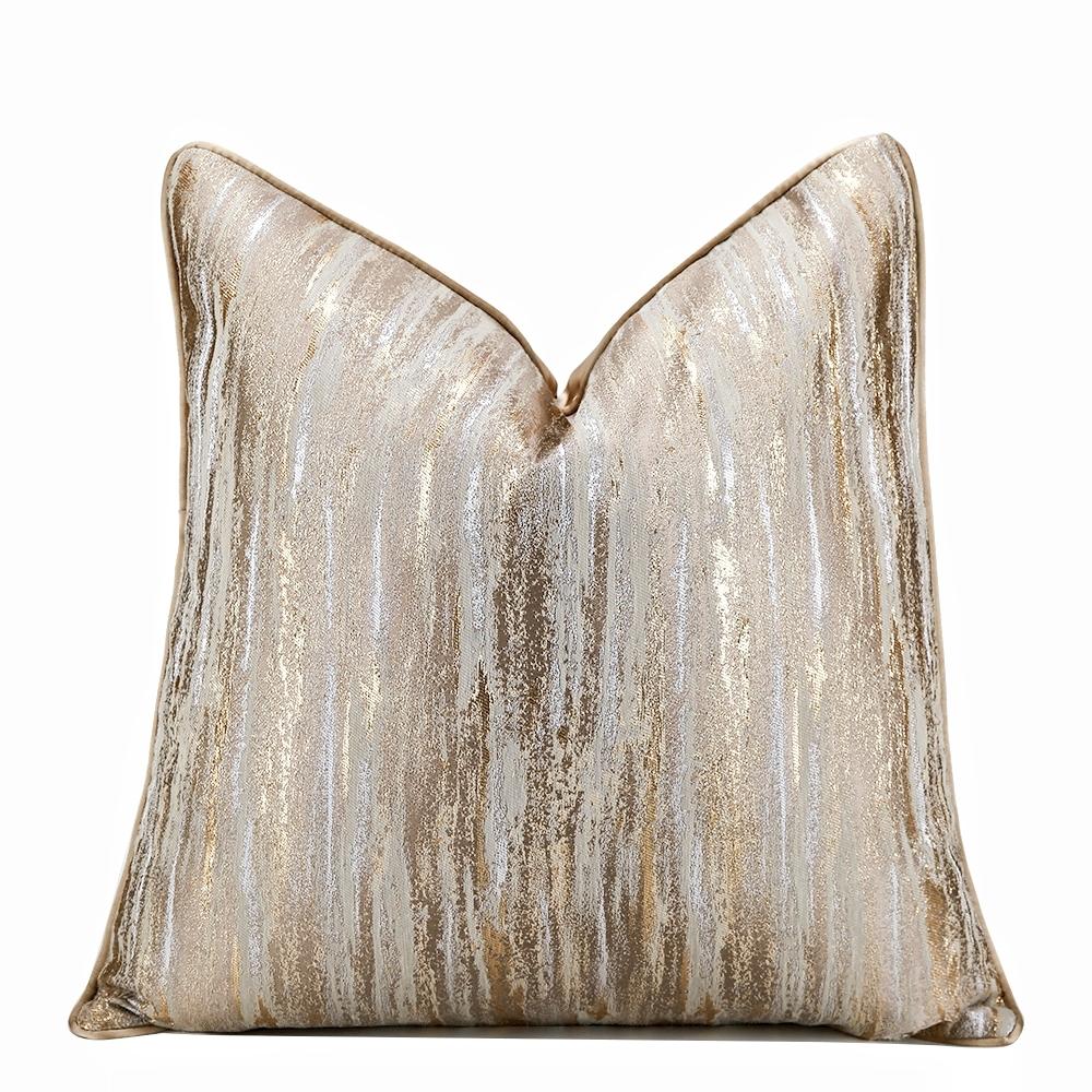 1 stuks luxe jacquard kussenhoes gestreepte decoratieve kussensloop 45*45 50*50 30*50 high-end design gouden sierkussenhoes bank 30x50cm white